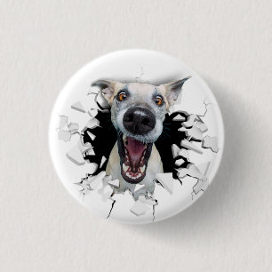 Funny dog face  button