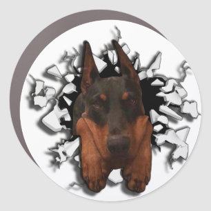 Funny dog face  car magnet