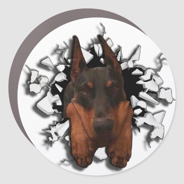 Funny dog face  car magnet (Front)