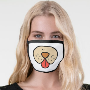 Funny Dog Face Cartoon Mouth Tongue Face Mask