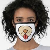 Funny Dog Face Cartoon Mouth Tongue Face Mask (Worn Her)