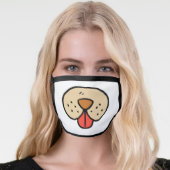 Funny Dog Face Cartoon Mouth Tongue Face Mask (Worn Her)