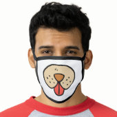 Funny Dog Face Cartoon Mouth Tongue Face Mask (Worn Him)