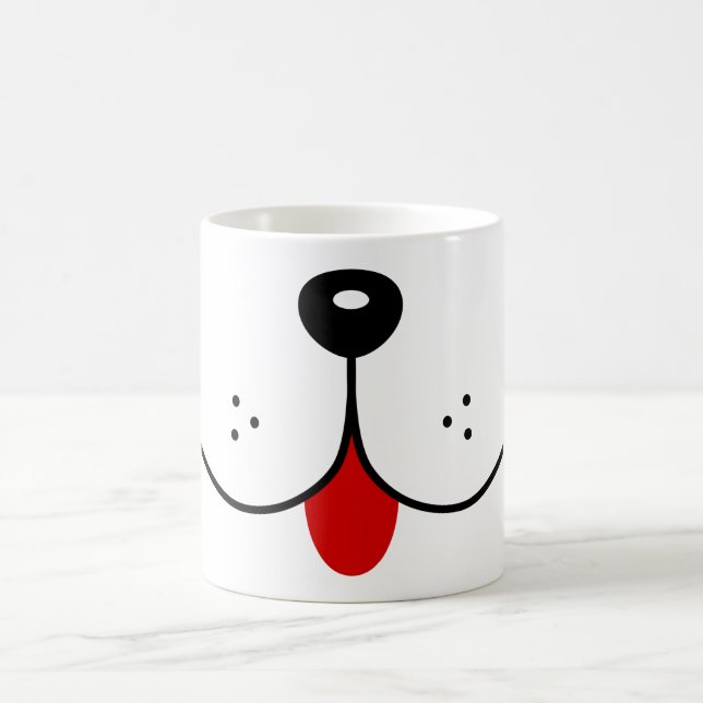 Funny Dog Face Dogs Mouth Nose Cute Animal Graphic Coffee Mug (Center)