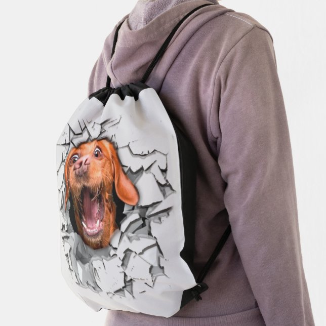 Funny dog face  drawstring bag (Insitu)