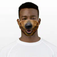 Funny Dog Mouth Cute Brown Dogs Muzzle Nose Adult Cloth Face