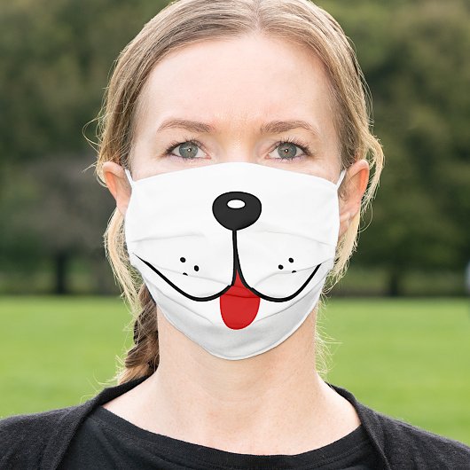 Funny Dog Face Mouth Red Tongue Dogs Nose Cute Adult Cloth Face Mask