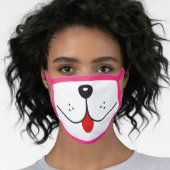 Funny Dog Face Mouth Red Tongue Dogs Nose Cute Mask (Worn Her)