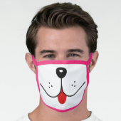 Funny Dog Face Mouth Red Tongue Dogs Nose Cute Mask (Worn Him)