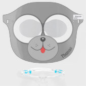 Funny Dog Face Mouth Red Tongue Personalized Name Shield (Front w/Glasses)