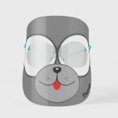 Funny Dog Face Mouth Red Tongue Personalized Name Shield (Front)