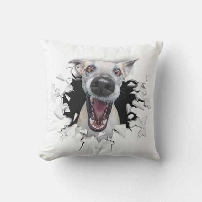 Funny dog face    outdoor pillow (Front)