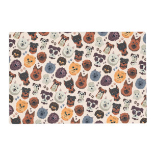 Funny Dog Face Pattern Placemat