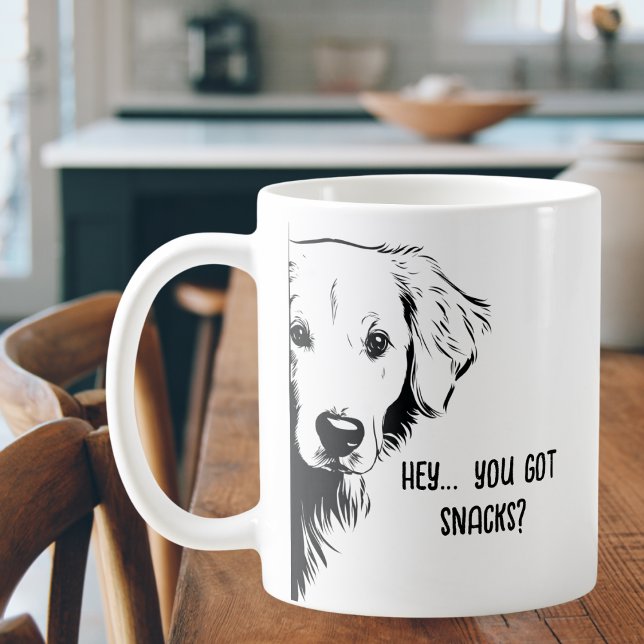 Funny Dog Face & Snacks Dog Mom Humor Coffee Mug (Creator Uploaded)