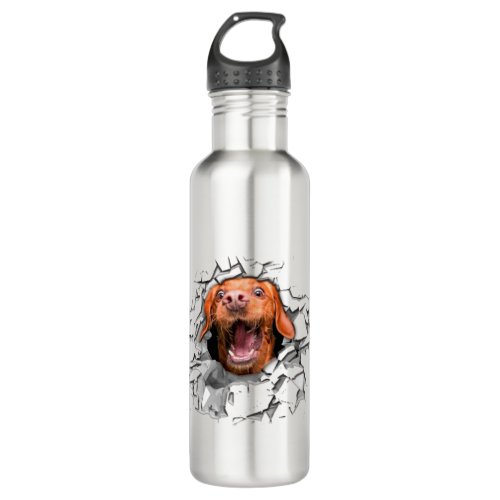 Funny dog face  stainless steel water bottle