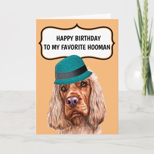 Funny dog favorite hooman custom message birthday card