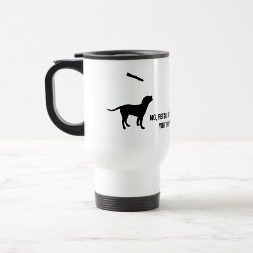 Funny dog fetch stick humor silhouette custom mug