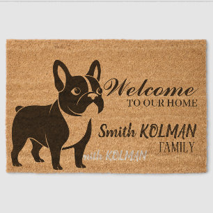 Funny dog fiber doormat