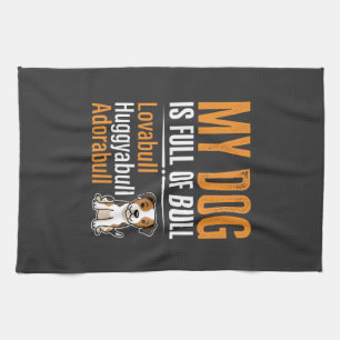 Funny Dog Full Of Bull Design Kitchen Towel