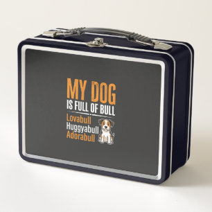 Funny Dog Full Of Bull Design Metal Lunch Box