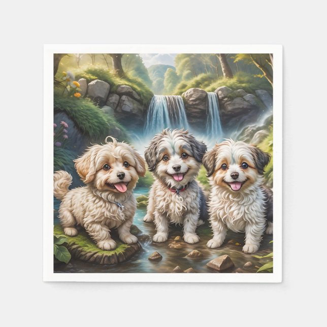 funny dog gang napkins (Front)