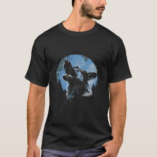 Funny Dog German Shepherds Howling at The Moons Lo T-Shirt