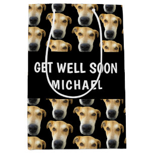 Funny Dog Get Well Soon Personalized Medium Gift Bag