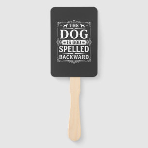 Funny Dog God Spelled Backward Hand Fan