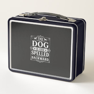 Funny Dog God Spelled Backward Metal Lunch Box