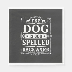 Funny Dog God Spelled Backward Napkins