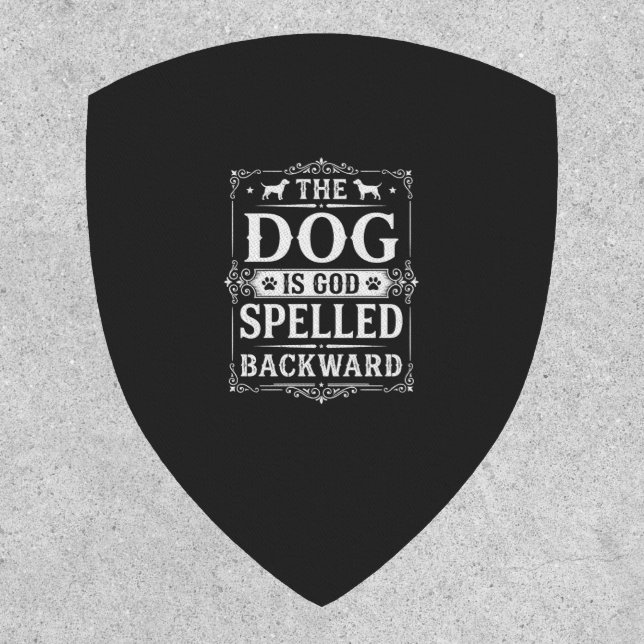 Funny Dog God Spelled Backward Patch (Front)