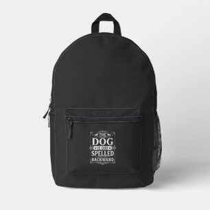 Funny Dog God Spelled Backward Printed Backpack