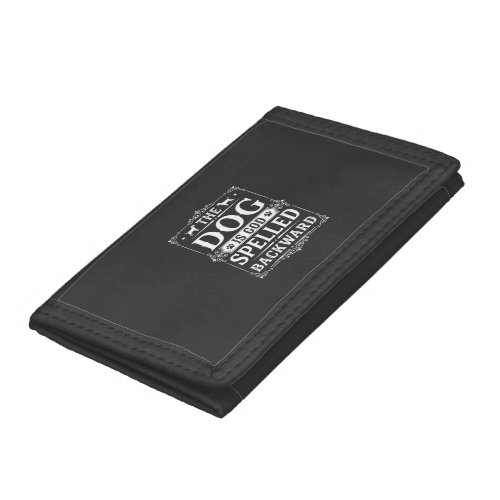 Funny Dog God Spelled Backward Trifold Wallet