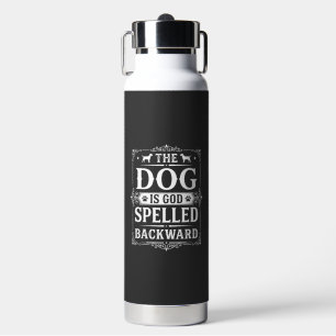 Funny Dog God Spelled Backward Water Bottle