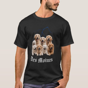 Funny Dog Golden Retriever Bootleg Des Moines Iowa T-Shirt