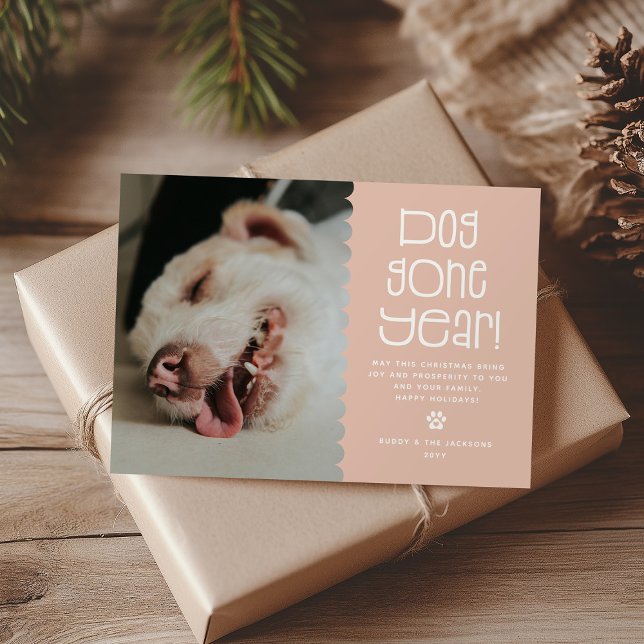 Funny 'Dog Gone Year' Pet Photo Holiday Card (Creator Uploaded)