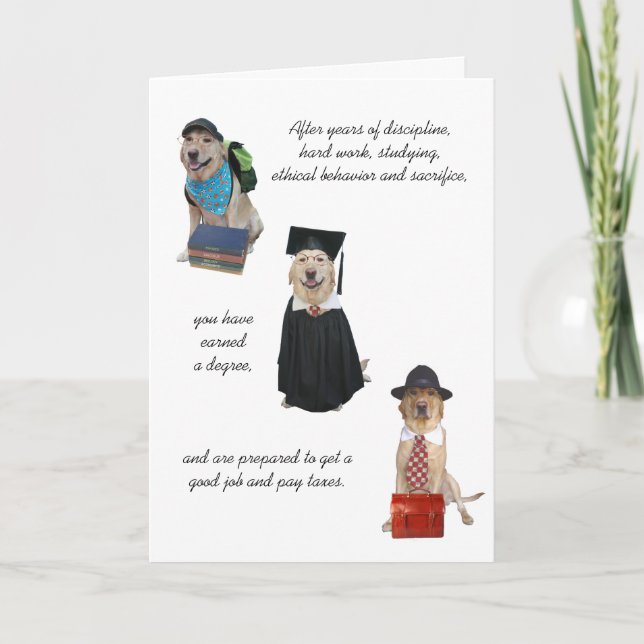 Funny Dog Graduation Card (Front)