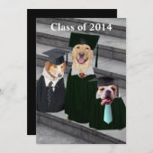 Funny Dog Graduation Party Invitation (Front/Back)