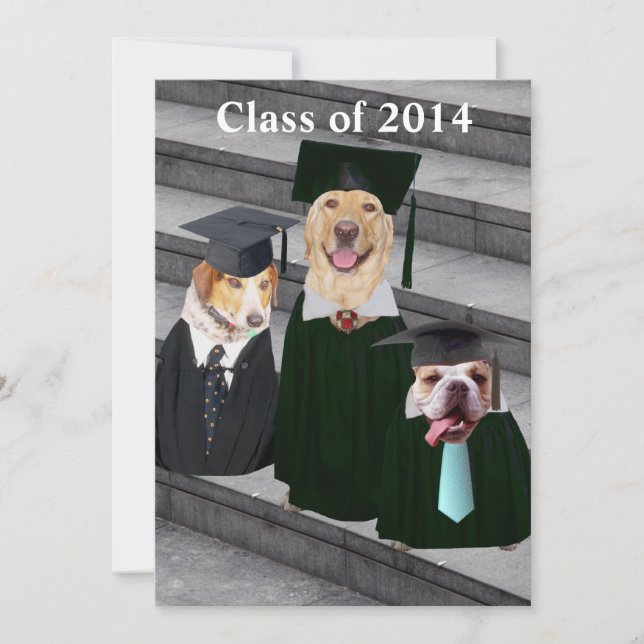 Funny Dog Graduation Party Invitation (Front)