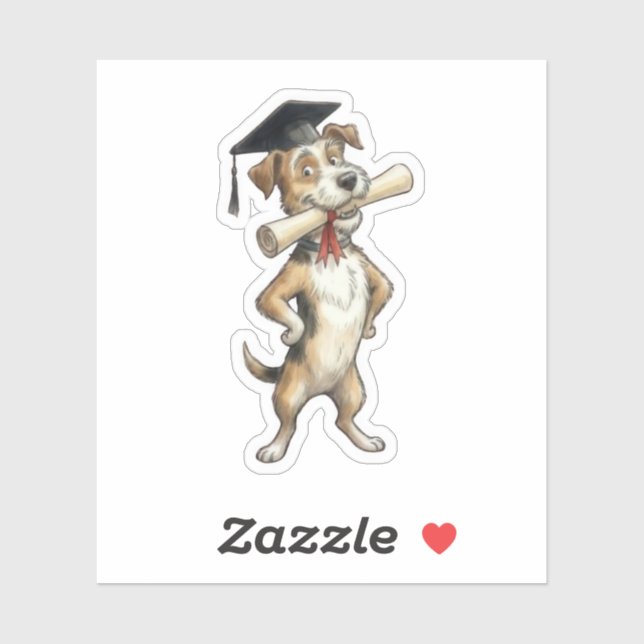 Funny Dog Graduation Sticker (Sheet)