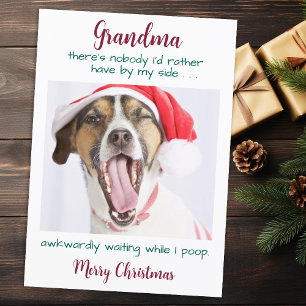 Funny Dog Grandma Personalized Pet Photo Christmas Holiday Card