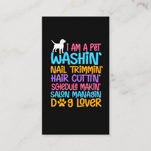Funny Dog Groomer Quote Pet Witty Puppy Grooming Business Card