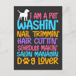 Funny Dog Groomer Quote Pet Witty Puppy Grooming Postcard