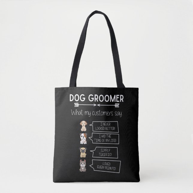 Funny Dog Grooming Humorous Puppy Groomer Fun Tote Bag (Front)