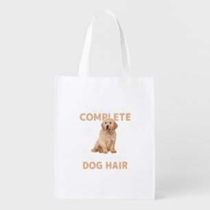 Funny Dog Hair Home Decor Golden Retriever Dog Grocery Bag