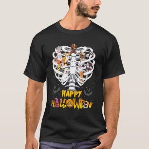 Funny Dog Happy Halloween Bone Chest Dog Lovers T-Shirt