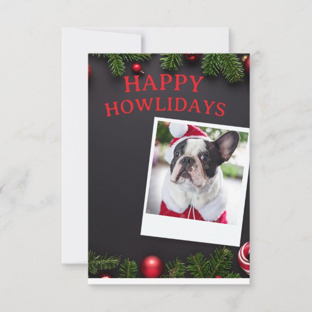 Funny Dog Happy Howlidays Christmas Card (Front)