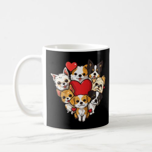 Funny Dog Heart Valentine s Day Couples Dog Puppy  Coffee Mug