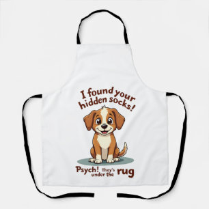 Funny Dog Hidden Socks Quote Vintage Cartoon Pet H Apron