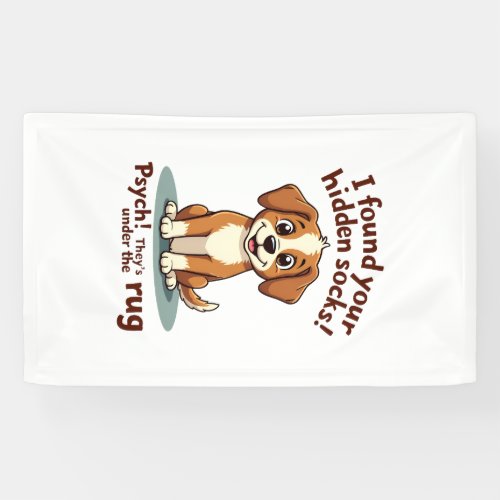 Funny Dog Hidden Socks Quote Vintage Cartoon Pet H Banner